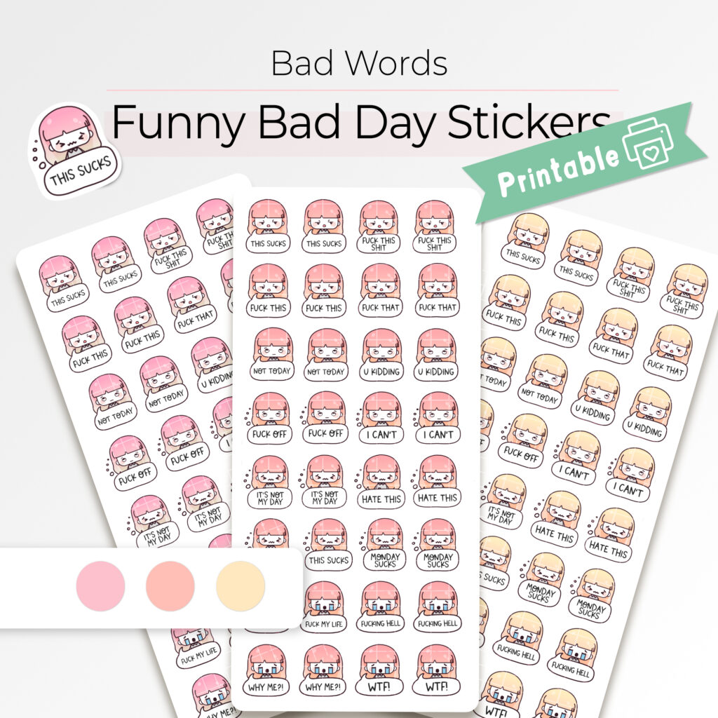 Funny Digital Stickers Bad Words Stickers Bad Day Stickers Planner funny-digital-stickers-bad-words-stickers-bad-day-stickers-planner